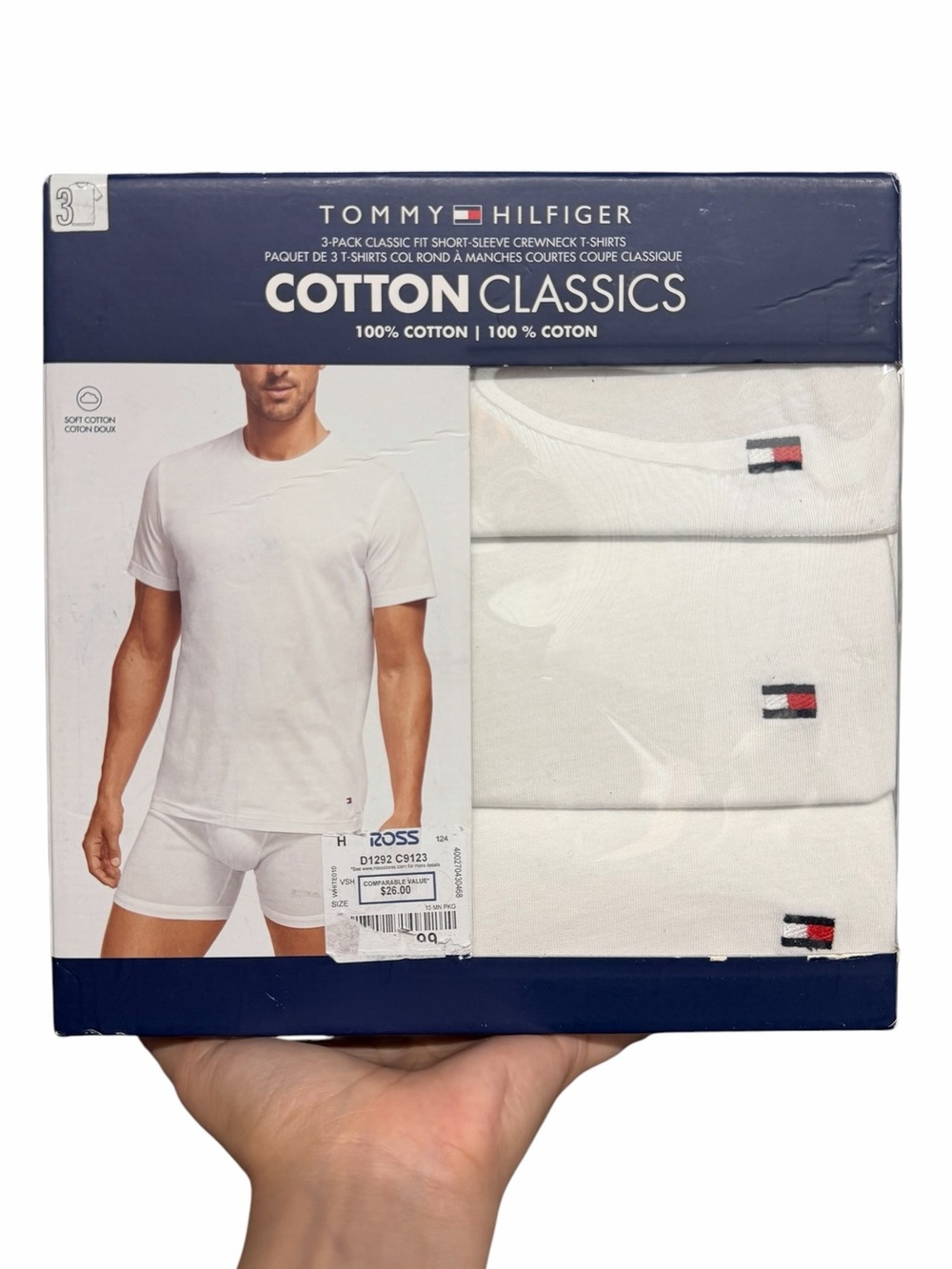 Tommy Hilfiger White 3-Pack Cotton Crew Neck T-Shirts